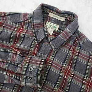 L.L. BEAN Men’s Scotch Plaid Flannel Shirt Traditional Fit Long Sleeve Small